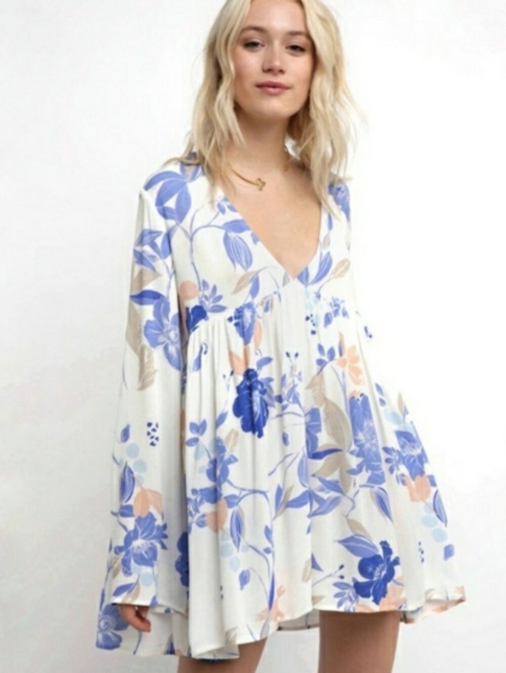 Free People Bella Floral Tunic Mini Dress
